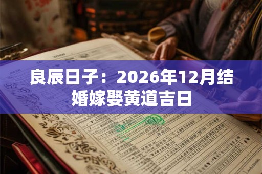 良辰日子：2026年12月结婚嫁娶黄道吉日