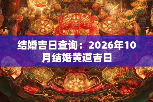 结婚吉日查询:2026年10月结婚黄道吉日 结婚吉日查询:2026年10月结婚黄道吉日