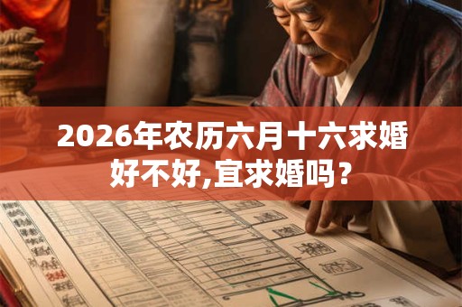 2026年农历六月十六求婚好不好,宜求婚吗？