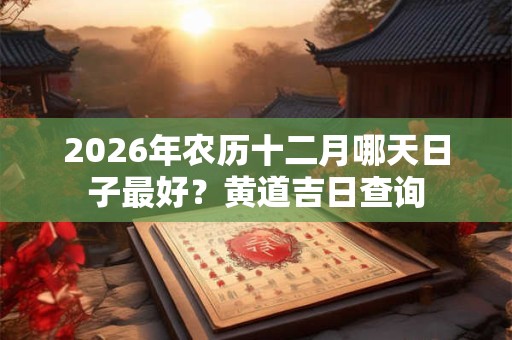 2026年农历十二月哪天日子最好？黄道吉日查询