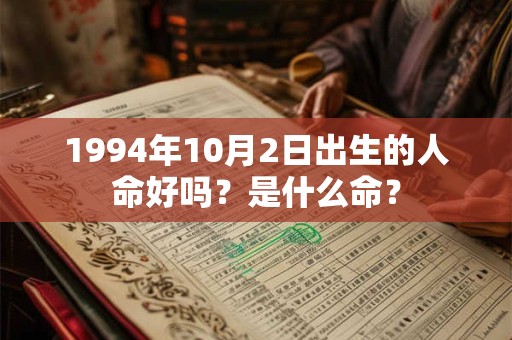 1994年10月2日出生的人命好吗？是什么命？
