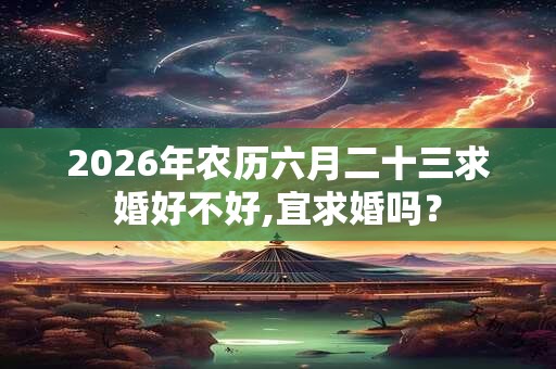 2026年农历六月二十三求婚好不好,宜求婚吗? 2026年农历六月二十三求婚好不好,宜求婚吗?