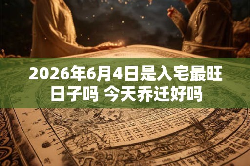 2026年6月4日是入宅最旺日子吗 今天乔迁好吗 2026年6月4日是入宅最旺日子吗 今天乔迁好吗
