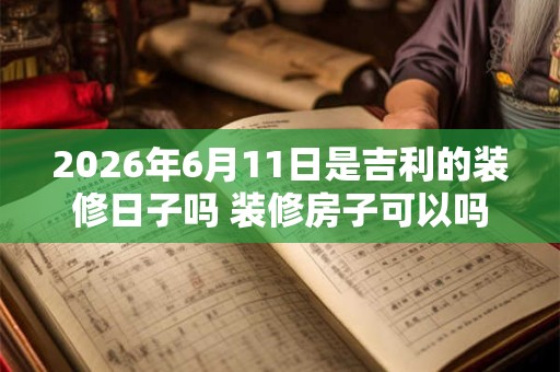 2026年6月11日是吉利的装修日子吗 装修房子可以吗