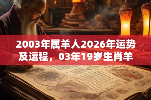 2003年属羊人2026年运势及运程,03年19岁生肖羊2026年运势 2003年属羊人2026年运势及运程,03年19岁生肖羊2026年运势