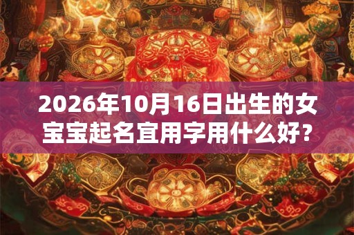 2026年10月16日出生的女宝宝起名宜用字用什么好？
