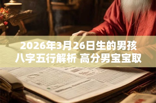 2026年3月26日生的男孩八字五行解析 高分男宝宝取名字