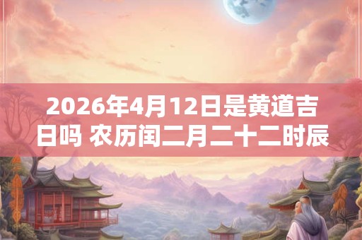 2026年4月12日是黄道吉日吗 农历闰二月二十二时辰吉凶