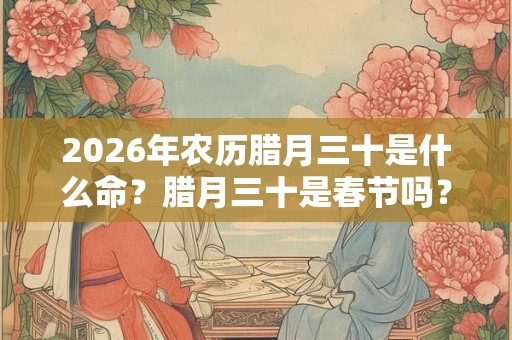 2026年农历腊月三十是什么命？腊月三十是春节吗？