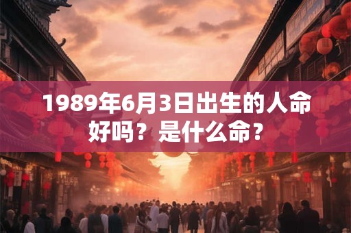 1989年6月3日出生的人命好吗？是什么命？