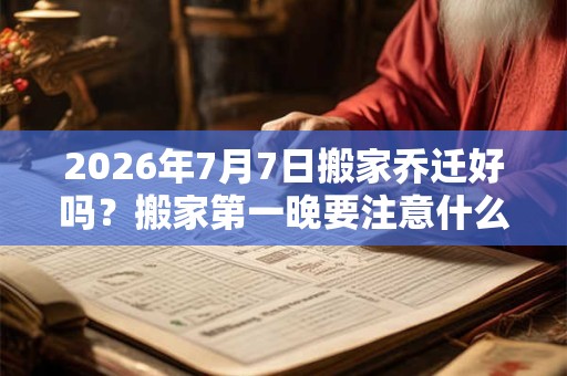 2026年7月7日搬家乔迁好吗？搬家第一晚要注意什么？