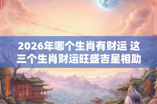 2026年哪个生肖有财运 这三个生肖财运旺盛吉星相助 2026年哪个生肖有财运 这三个生肖财运旺盛吉星相助