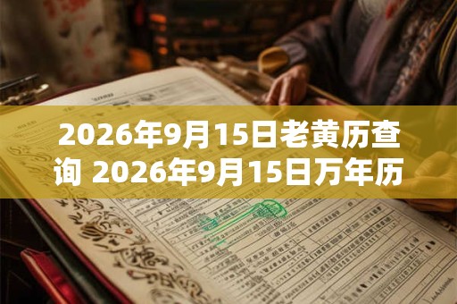 2026年9月15日老黄历查询 2026年9月15日万年历黄道吉日