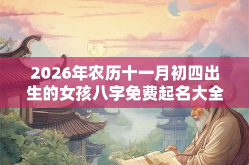 2026年农历十一月初四出生的女孩八字免费起名大全! 2026年农历十一月初四出生的女孩八字免费起名大全!