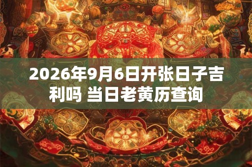 2026年9月6日开张日子吉利吗 当日老黄历查询