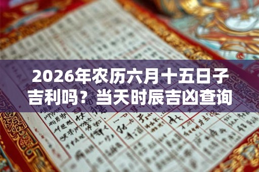 2026年农历六月十五日子吉利吗?当天时辰吉凶查询 2026年农历六月十五日子吉利吗?当天时辰吉凶查询