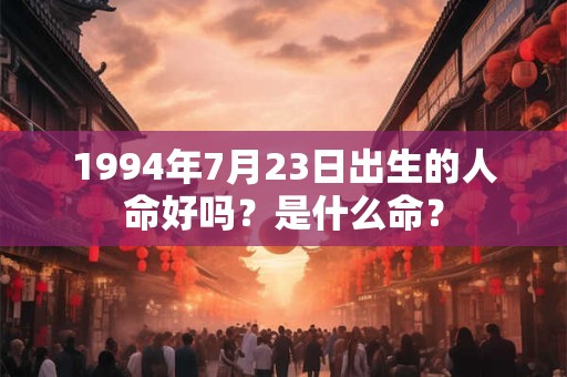 1994年7月23日出生的人命好吗?是什么命? 1994年7月23日出生的人命好吗?是什么命?