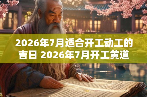 2026年7月适合开工动工的吉日 2026年7月开工黄道吉日查询