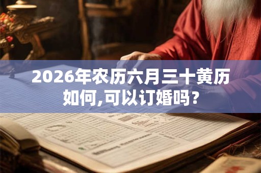 2026年农历六月三十黄历如何,可以订婚吗? 2026年农历六月三十黄历如何,可以订婚吗?