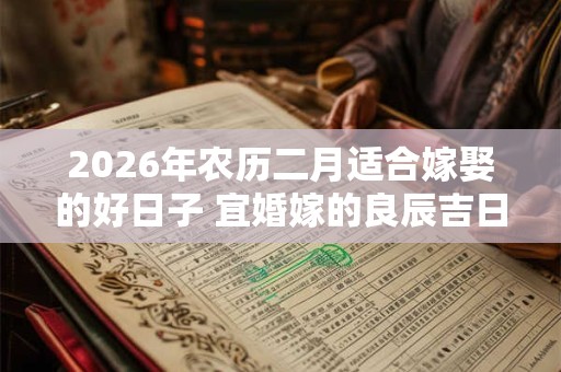 2026年农历二月适合嫁娶的好日子 宜婚嫁的良辰吉日