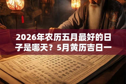 2026年农历五月最好的日子是哪天？5月黄历吉日一览表