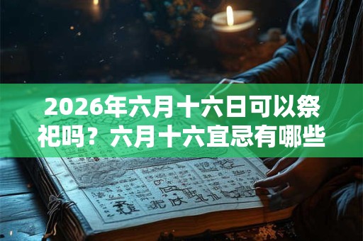 2026年六月十六日可以祭祀吗？六月十六宜忌有哪些？