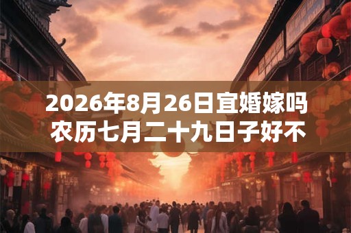 2026年8月26日宜婚嫁吗 农历七月二十九日子好不好 2026年8月26日宜婚嫁吗 农历七月二十九日子好不好