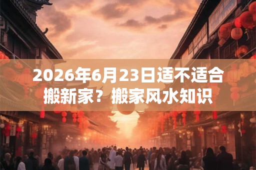 2026年6月23日适不适合搬新家？搬家风水知识