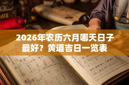 2026年农历六月哪天日子最好？黄道吉日一览表