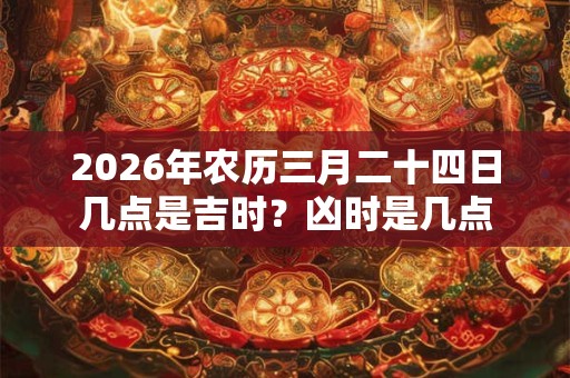 2026年农历三月二十四日几点是吉时？凶时是几点