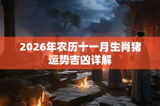 2026年农历十一月生肖猪运势吉凶详解
