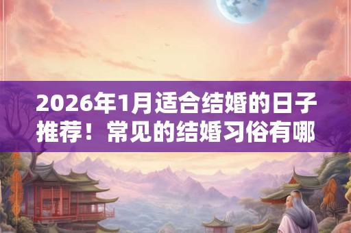 2026年1月适合结婚的日子推荐!常见的结婚习俗有哪些? 2026年1月适合结婚的日子推荐!常见的结婚习俗有哪些?