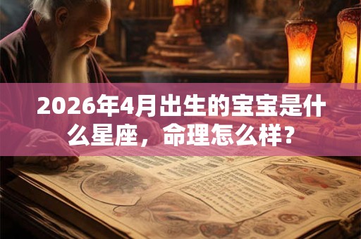 2026年4月出生的宝宝是什么星座，命理怎么样？