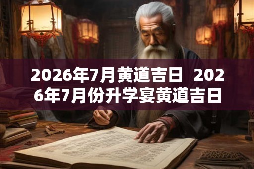 2026年7月黄道吉日  2026年7月份升学宴黄道吉日
