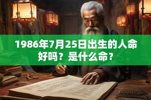 1986年7月25日出生的人命好吗?是什么命? 1986年7月25日出生的人命好吗?是什么命?