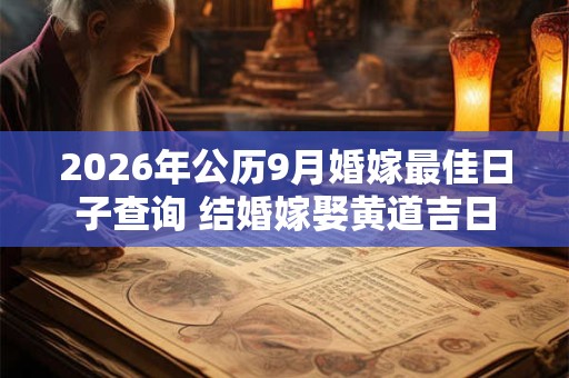 2026年公历9月婚嫁最佳日子查询 结婚嫁娶黄道吉日 2026年公历9月婚嫁最佳日子查询 结婚嫁娶黄道吉日