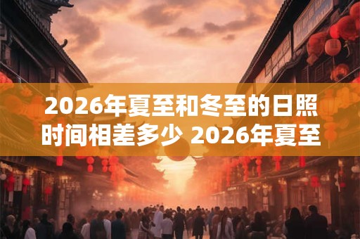 2026年夏至和冬至的日照时间相差多少 2026年夏至日出日落时间