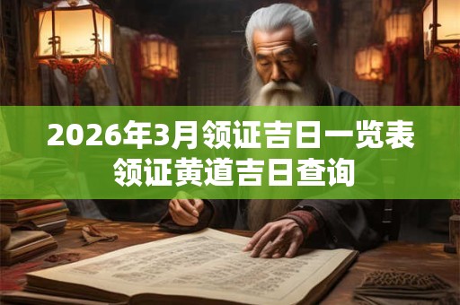 2026年3月领证吉日一览表 领证黄道吉日查询 2026年3月领证吉日一览表 领证黄道吉日查询