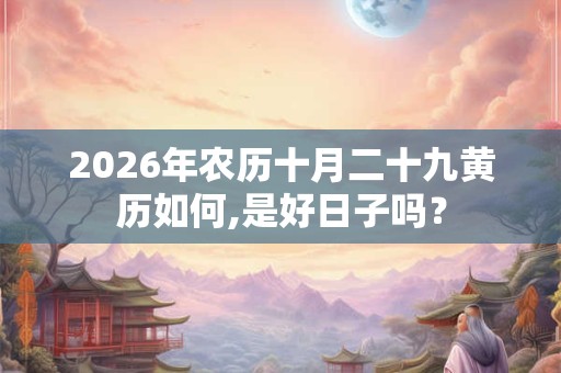 2026年农历十月二十九黄历如何,是好日子吗? 2026年农历十月二十九黄历如何,是好日子吗?
