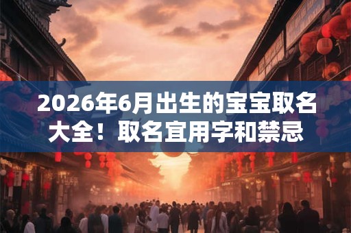 2026年6月出生的宝宝取名大全！取名宜用字和禁忌