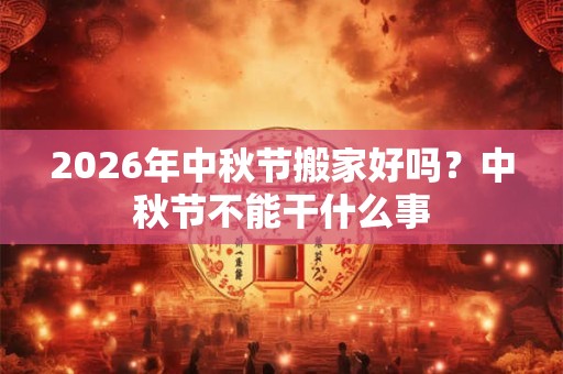 2026年中秋节搬家好吗?中秋节不能干什么事 2026年中秋节搬家好吗?中秋节不能干什么事