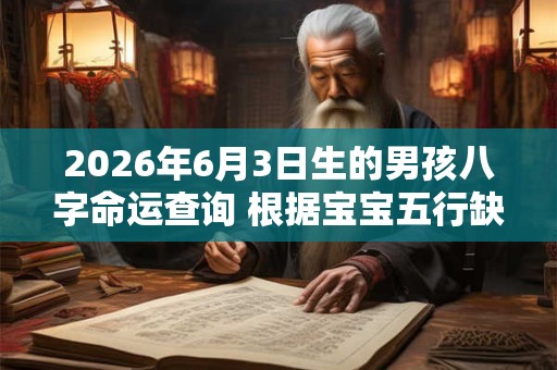 2026年6月3日生的男孩八字命运查询 根据宝宝五行缺失起名字 2026年6月3日生的男孩八字命运查询 根据宝宝五行缺失起名字