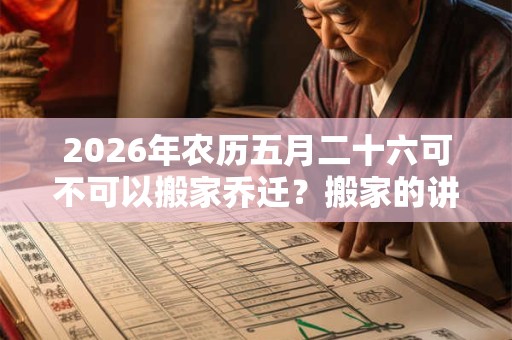 2026年农历五月二十六可不可以搬家乔迁？搬家的讲究