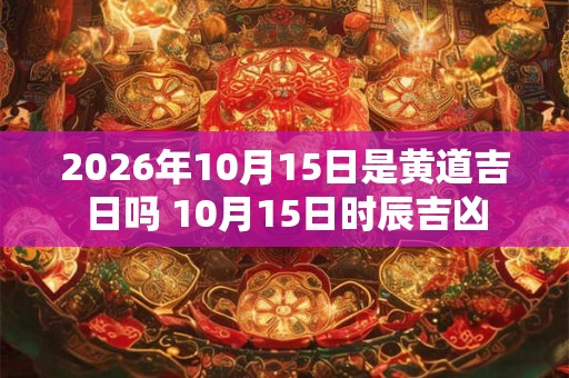 2026年10月15日是黄道吉日吗 10月15日时辰吉凶