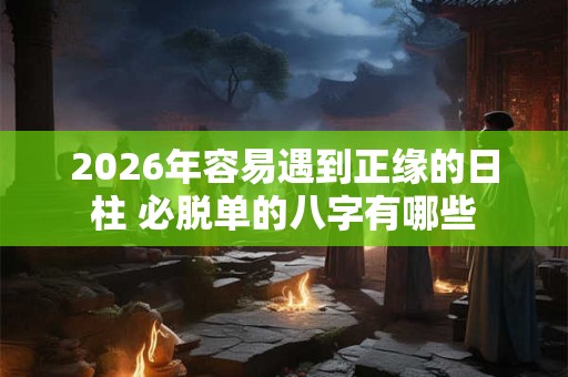 2026年容易遇到正缘的日柱 必脱单的八字有哪些 2026年容易遇到正缘的日柱 必脱单的八字有哪些