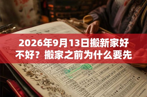 2026年9月13日搬新家好不好？搬家之前为什么要先净宅？