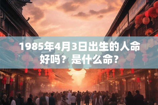 1985年4月3日出生的人命好吗？是什么命？