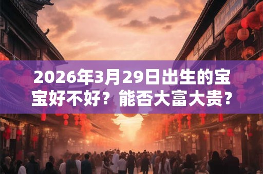 2026年3月29日出生的宝宝好不好？能否大富大贵？