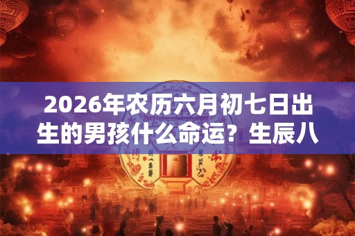 2026年农历六月初七日出生的男孩什么命运？生辰八字分析