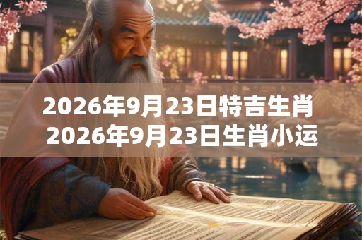 2026年9月23日特吉生肖 2026年9月23日生肖小运播报